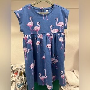 NWT Tea Collection- Short Sleeve Empire Dress, Flamenco ( Flamingo Print)